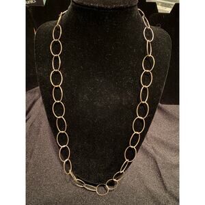 Sterling 925 Oval Link Chain 24” Necklace 10.58g